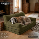 LeLo Pet PawLounge Large λαδί ανατομικός καναπές και κρεβάτι σκύλου 2 σε 1 με μεγαλόσωμο σκύλο, 90x60x45cm κλειστό και έως 90x180cm ανοιχτό