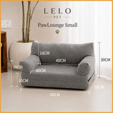 LeLo Pet PawLounge Small gray αναδιπλούμενος καναπές και κρεβάτι κατοικιδίου 2 σε 1 με διαστάσεις 60×50×30cm.