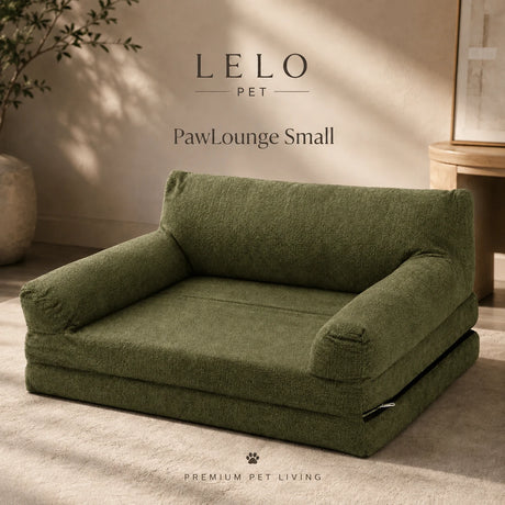 LeLo Pet PawLounge Small λαδί ανατομικός καναπές και κρεβάτι σκύλου 2 σε 1 με Premium Foam.