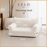 LeLo Pet PawLounge Small white αναδιπλούμενος καναπές και κρεβάτι κατοικιδίου 2 σε 1 με διαστάσεις 60×50×30cm.