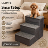 LeLo Pet SmartStep® premium σκαλοπάτια κατοικιδίων με αντιολισθητική επιφάνεια, αποθηκευτικούς χώρους και διαστάσεις 50x38,5x45cm, ιδανικά για σκύλους και γάτες.