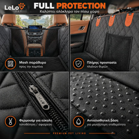 LeLo Pet TitanRide με mesh παράθυρο προς την καμπίνα, πλήρη προστασία πλαϊνών θυρών, ισχυρό φερμουάρ και αντιολισθητική βάση