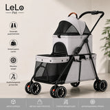 LeLo Pet UrbanCruise® Light Gray διώροφο καρότσι κατοικιδίων με αποσπώμενο carrier, μεγάλους τροχούς, εύκολη αναδίπλωση και χωρητικότητα έως 25kg στο wox.gr