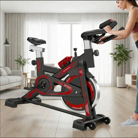 spin bike με ροδάκια μεταφοράς για εύκολη μετακίνηση στο σπίτι