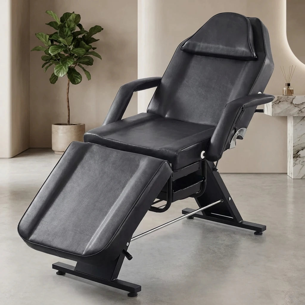 VSL Sports ProComfort 300 μαύρη επαγγελματική καρέκλα αισθητικής tattoo και μασάζ