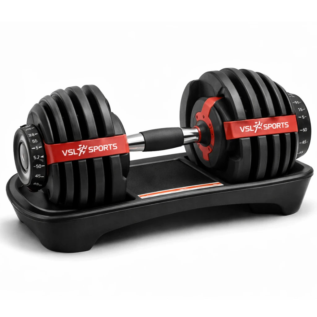 Ρυθμιζόμενος αλτήρας VSL Sports FlexLoad 24 έως 24kg με βάση στήριξης για home gym
