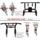 VSL Sports - Ατσάλινο Αντιολισθητικό Gym Pull Up μονόζυγο τοίχου 90x60x68 για Χρήστη έως 180kg - VSL140517 - wox.gr