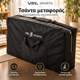 VSL Sports CarryPro 70 επαγγελματική τσάντα μεταφοράς κρεβατιού μασάζ από ανθεκτικό ύφασμα Oxford, με εξωτερική θήκη, χειρολαβή και ιμάντα ώμου.