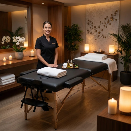 Κρεβάτι μασάζ VSL Sports ClassicRest σε χώρο spa ιδανικό για αισθητική φυσικοθεραπεία και επαγγελματική χρήση