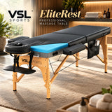 VSL Sports EliteRest high-end επαγγελματικό πτυσσόμενο κρεβάτι μασάζ 185x70cm με Memory Foam, PU Leather, ξύλινο σκελετό, Reiki Panel και premium επαγγελματικά στηρίγματα.
