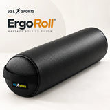 VSL Sports ErgoRoll – Επαγγελματικό κυλινδρικό μαξιλάρι μασάζ 65x15cm, μαύρο PU Leather με αφρό 30D και χερούλι μεταφοράς.
