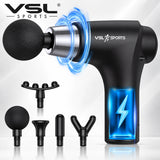 VSL Sports HyperGun Go compact πιστόλι μασάζ σε μεγάλη καθαρή απεικόνιση με 5 εναλλάξιμες κεφαλές, brushless motor και premium μαύρο σχεδιασμό.