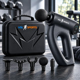 VSL Sports HyperGun Pulse σε hero εικόνα με λεία εργονομική ring λαβή, βαλιτσάκι μεταφοράς και 5 αξεσουάρ μασάζ.