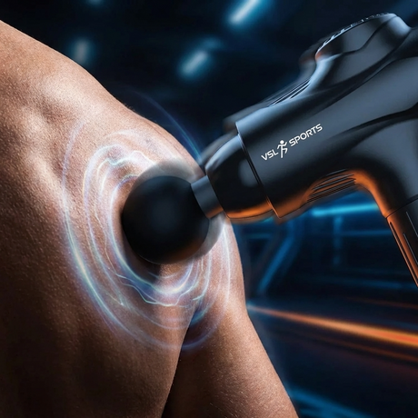 VSL Sports HyperGun X-Pro® - Επαγγελματικής Χρήσης Πιστόλι Μασάζ με 12 Κεφαλές, βαλιτσάκι μεταφοράς & LCD Οθόνη | ΑΙ Premium Massage Gun