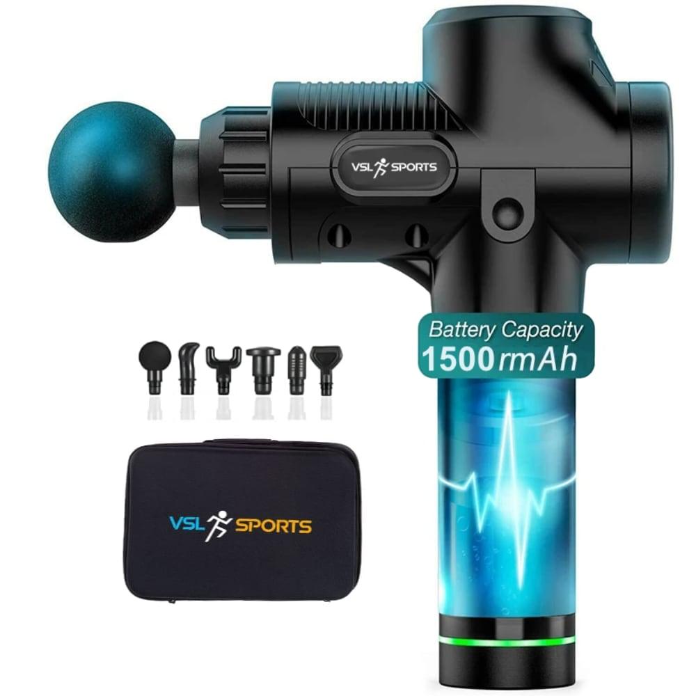 VSL Sports - Πιστόλι μασάζ - massage gun - με βαλιτσάκι, αξεσουάρ και φορτιστή σε μαύρο χρώμα - VSL140432BLK - wox.gr