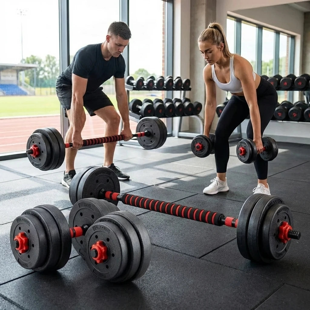 VSL Sports PowerDumbbell 20 αλτήρες και μπάρα για προπόνηση στο σπίτι για άνδρες και γυναίκες