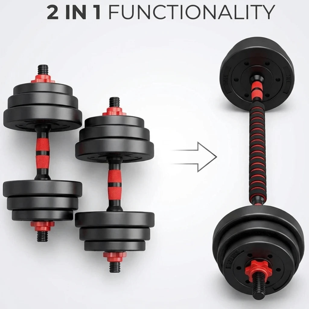 VSL Sports PowerDumbbell 20 σετ αλτήρων και μπάρας 20kg ρυθμιζόμενα βάρη