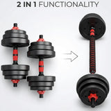 VSL Sports PowerDumbbell 20 σετ αλτήρων και μπάρας 20kg ρυθμιζόμενα βάρη