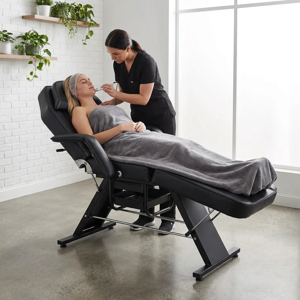 VSL Sports ProComfort 300 μαύρη καρέκλα αισθητικής για θεραπείες προσώπου