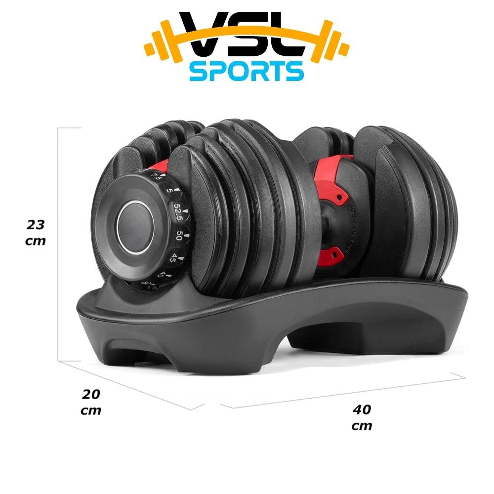 VSL Sports - Ρυθμιζόμενος αλτήρας με βάρη έως 24kg και βάση στήριξης -VSL140067 - wox.gr