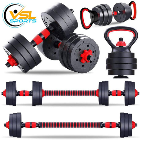 VSL Sports - Σετ αλτήρων 7 σε 1 με Push-Ups λαβές, μπάρα και ρυθμιζόμενα βάρη 20 κιλών - VSL140494 - wox.gr