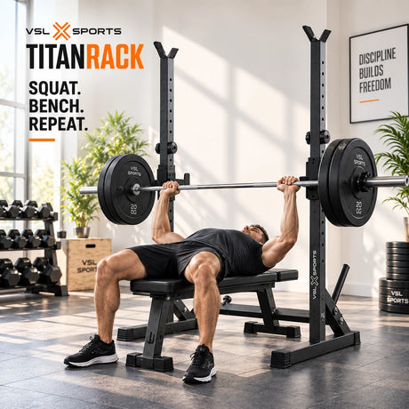 VSL Sports TitanRack – Ρυθμιζόμενο Squat Rack & Βάση Μπάρας για Bench Press, Squat & Home Gym