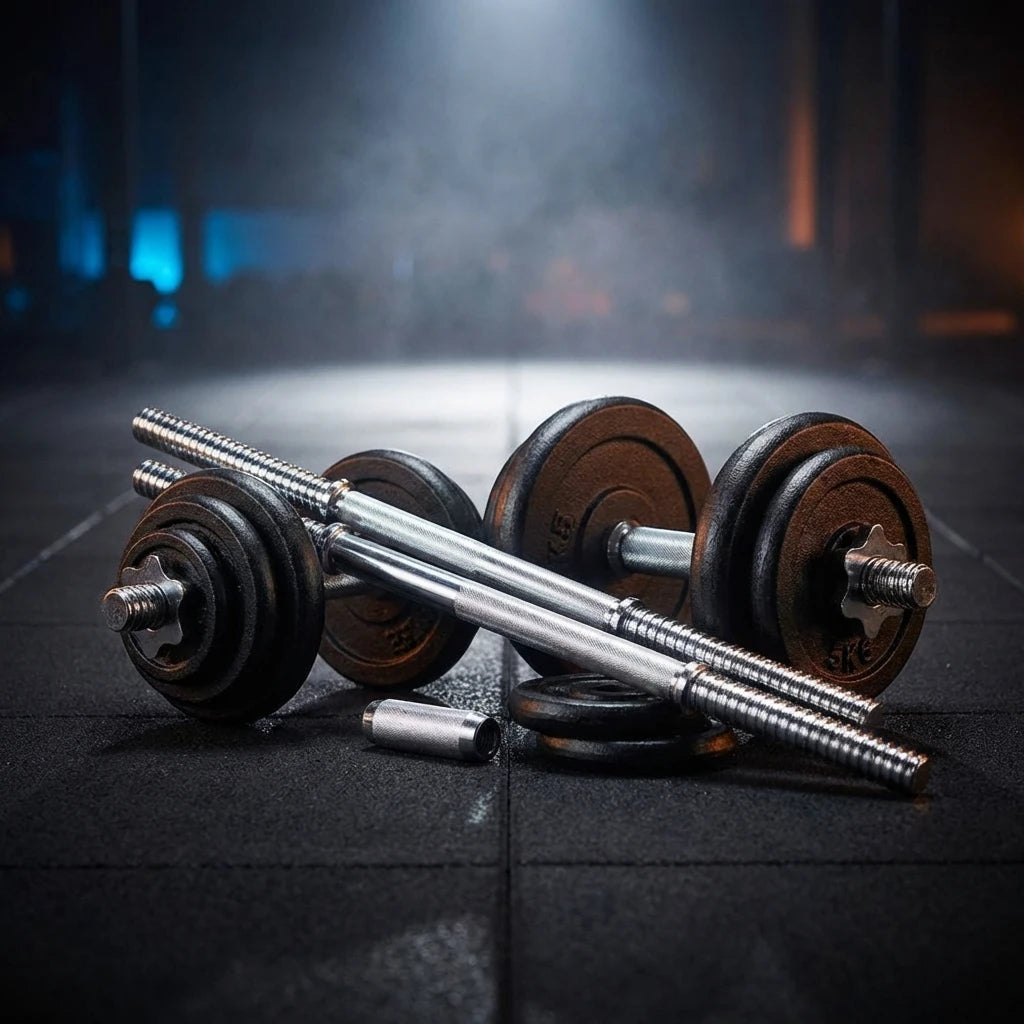 VSL Sports TitanSet 50 σετ μπάρας και αλτήρων με μεταλλικά βάρη υψηλής αντοχής