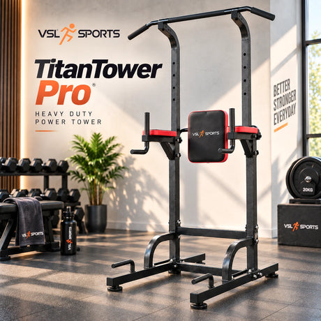 VSL Sports TitanTower Pro – Heavy Duty Μονόζυγο, Δίζυγο & Πολυόργανο 4-in-1 με Captain’s Chair | 160–225cm