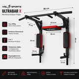 VSL Sports UltraBar X επιτοίχιο μονόζυγο και δίζυγο με διαστάσεις 90x60x68 cm και μέγιστο βάρος χρήστη 250kg