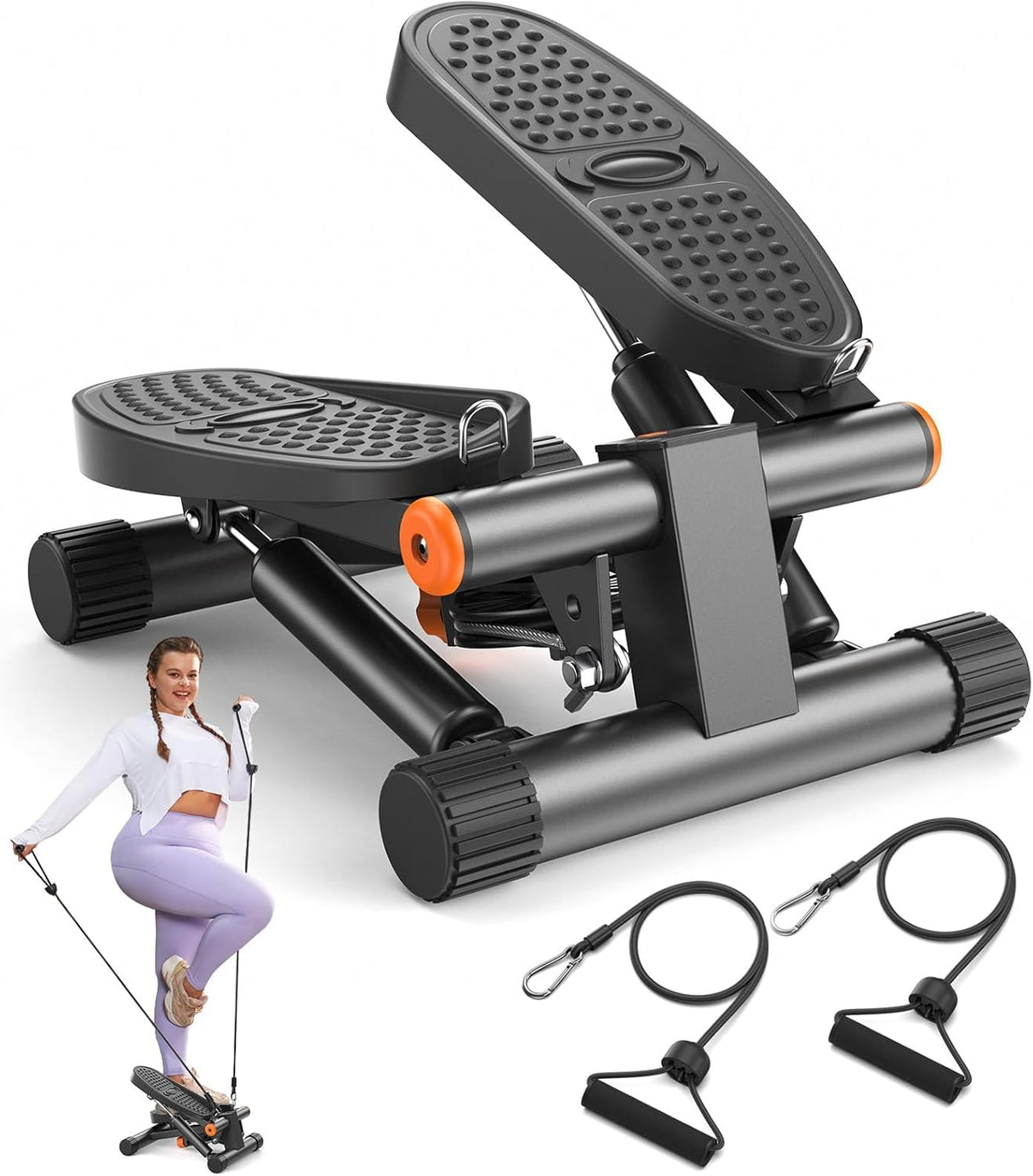 VSL Sports StepUp NiceDay® – Mini Stepper με Λάστιχα για Άσκηση στο Σπίτι