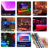 Wallex - Αδιάβροχη αυτοκόλλητη ταινία LED RGBW 20 χρωμάτων / 5050 SMD / 5 μέτρων με Ξεχωριστό λευκό φωτισμό και χειριστήριο 44 πλήκτρων - WL55090 - wox.gr