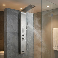 Wallex AquaLux Pro Silver Edition στήλη υδρομασάζ ντουζ τοίχου 150cm με καταρράκτη και jets