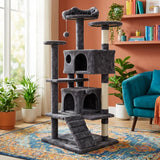 Wallex Multi-Level Cat Tree 137cm σε μοντέρνο σαλόνι με έμφαση στο design και τη σταθερότητα