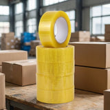 Διάφανη ταινία συσκευασίας Wallex 250m × 5cm πακέτο 5 τεμαχίων επαγγελματική χρήση