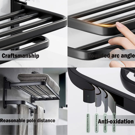 WALLEX Κρεμάστρα Πετσετών με Στρογγυλεμένες Άκρες & Προστασία Υφασμάτων