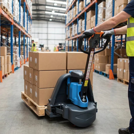 Wallex EverLift EP15 ηλεκτρικό παλετοφόρο 1500kg με μπαταρία λιθίου σε αποθήκη