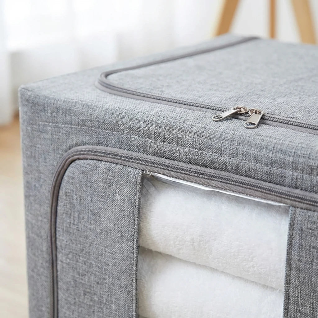 Λεπτομέρεια διάφανου παραθύρου και φερμουάρ στη Wallex FlexStore® 88