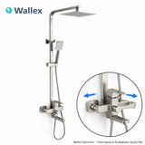 Wallex HydroAxis στήλη ντους με περιστρεφόμενο βρυσάκι που κινείται αριστερά δεξιά για εύκολη χρήση