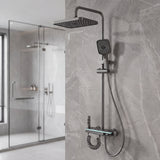 Wallex HydroTech® στήλη ντους εγκατεστημένη σε καμπίνα μπάνιου με γυαλί