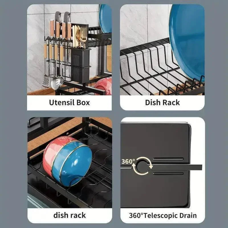 Wallex SteelDry® - Στεγνωτήρας Πιάτων από Ανθεκτικό Ανοξείδωτο Ατσάλι με Χωρητικότητα 17 Πιάτων & 18 Μπολ
