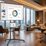 Wallex ProStand 70 βάση τηλεόρασης σε αίθουσα συνεδριάσεων για παρουσιάσεις