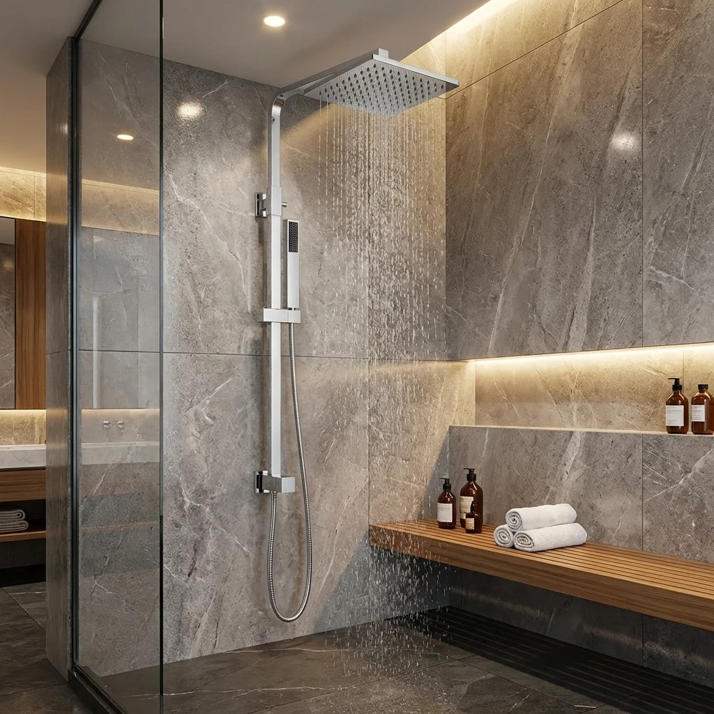 Wallex RUDO inox στήλη ντους με ρυθμιζόμενο ύψος 75 έως 115 cm