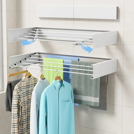 Wallex TowelDry 100 αναδιπλούμενη απλώστρα τοίχου 100cm σε μπάνιο