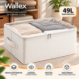 Wallex ViewBox 49L λευκό premium κουτί αποθήκευσης με διάφανο επάνω καπάκι, ενισχυμένο μεταλλικό σκελετό, πρακτικές λαβές και μεγάλη χωρητικότητα 49 λίτρων.
