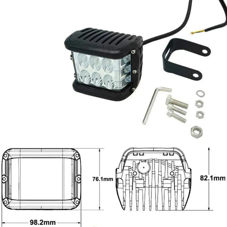 AutoMotox - Αδιάβροχος προβολέας αυτοκινήτου με 6 LED 36W και επιλογή φωτισμού σε λευκό, κόκκινο ή μπλε φωτισμό - AMX54228 - wox.gr