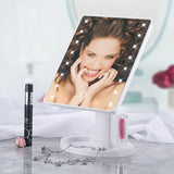 Bliss Cosmetics - Περιστρεφόμενος καθρέπτης μακιγιάζ με 16 LEDs και μπαταρίες - Λευκό - BLC51800 - wox.gr