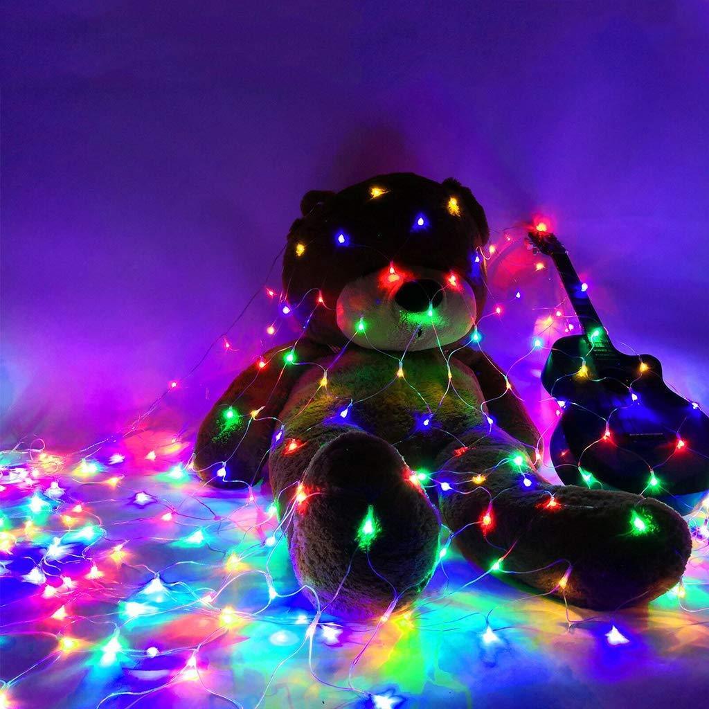 CasaLux - 96 Πολύχρωμα Αδιάβροχα Χριστουγεννιάτικα Λαμπάκια LED σε σχήμα Δίχτυ 1,5m x 1,5m - CL54684 - wox.gr