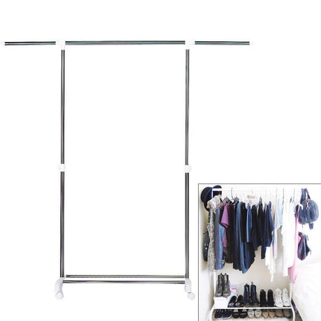 CasaLux - Μονή κρεμάστρα ρούχων δαπέδου με ροδάκια (90x43x160cm) - CL33636 - wox.gr