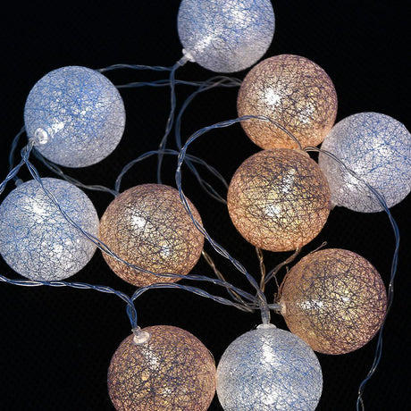 CasaLux - Σετ 10 led λαμπάκια σε Χριστουγεννιάτικες πλαστικές μπάλες με θερμό φωτισμό - CL54155 - wox.gr