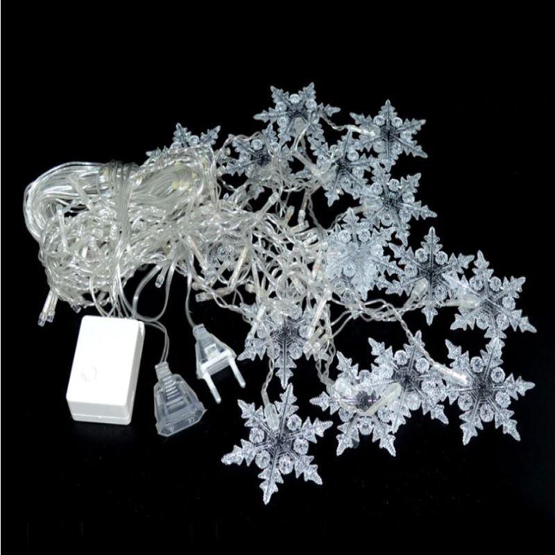 CasaLux - Χριστουγεννιάτικη Κουρτίνα με 100 Led σε θερμό φωτισμό - Νιφάδες Χιονιού - CL54139 - wox.gr